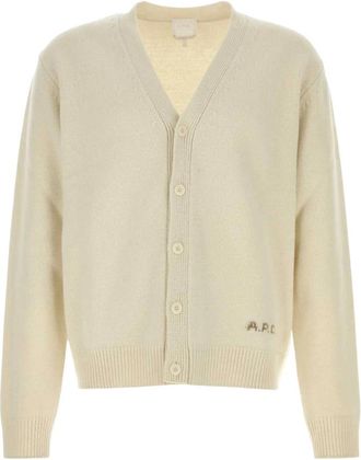 A.P.C. Kevin Cardigan - Heren - Vesten - Wit - M - Wol - Truien & Vesten