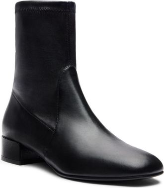 Stuart Weitzman Bacari Leather Bootie in Black at Nordstrom, Size 10.5