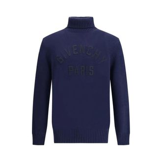 Givenchy Turtlenecks, male, Blue, M, Classic Logo Turtleneck Jumper
