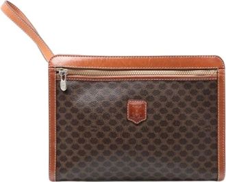 Celine Pre-owned Clutches, female, Brown, Size: ONE SIZE Pre-owned Coated Canvas Clutch