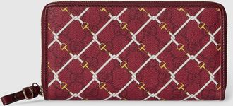 Gucci Printed GG Zip Around Wallet, Bordeaux, GG Canvas