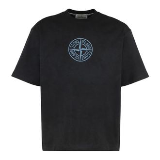 Stone Island T-Shirts, male, Black, Size: 2XL Megacity Sky Print T-shirt
