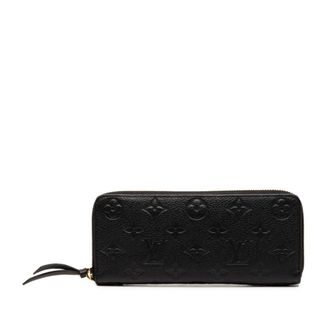 Louis Vuitton Black Noir Leather Long Wallet (Bi-Fold) (Pre-Owned)