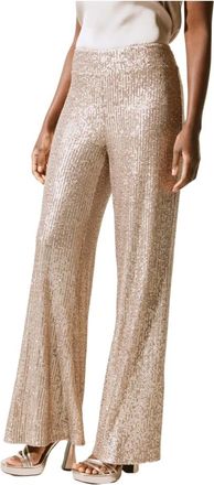 Joseph Ribkoff Stijlvolle Pantalon - Dames - Wijde Broeken - Geel - L - Polyester - Broeken