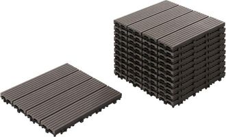 Beliani Beliani - Suelo De Exterior De Compuesto Wpc Baldosas Resistentes A La Intemperie Gris Grafito Ateleta