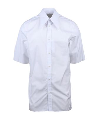 Maison Margiela White Cotton Short-Sleeve Shirt