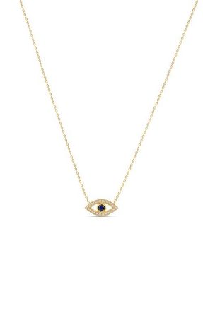 SHYMI Evil Eye Cutout Necklace in Gold at Nordstrom, Size 16