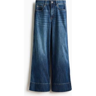 H&M Wide High Jeans in Denim Blue at Nordstrom, Size 12