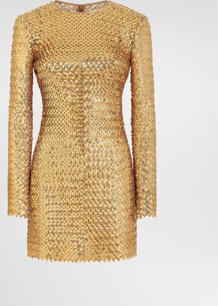 Dolce & Gabbana Sequin Dress - Woman Gold 36