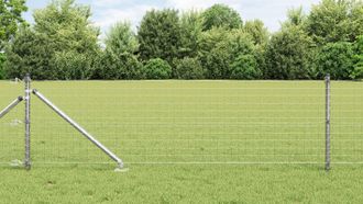 Berkfield Home Euro Fence with 13 Spike Posts 0.4x25 m Galvanised Steel in Silver