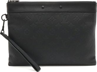Louis Vuitton Black Noir Leather Clutch Bag Pochette (Pre-Owned)