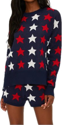 Beach Riot Callie Star Sweater In Indigo