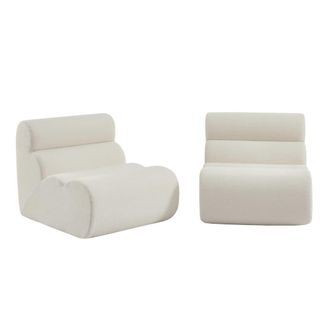 Sweeek Sof&aacute; envasado al vac&iacute;o modular de borreguito texturizado, 2 plazas