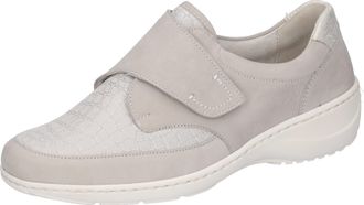 Waldl&auml;ufer Klettschuh WALDL&Auml;UFER KYA-Soft, Damen, Gr. 3,5 (36), silber (hellgrau, silberfarben), Glattleder, Nubukleder, Textil, Schuhe Klettschuh, Komfortschuh,