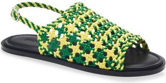 J.W.Anderson Net Slingback Fisherman Sandal in Bright Green/bright Yellow at Nordstrom, Size 40
