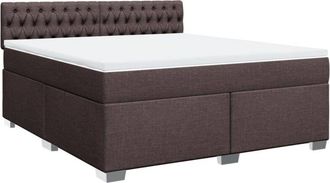 vidaXL Vidaxl - Box Spring Bed with Mattress Dark Brown 180x200 cm Fabric