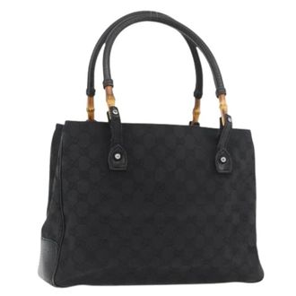 Gucci Pre-owned Handbags, female, Black, Size: ONE SIZE Pre-owned GG Canvas Hand Bag