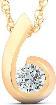 Pompeii3 1/4ct Solitaire Round Diamond Pendant 10K Yellow Gold