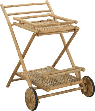 vidaXL Carrito De Servicio Con Ruedas Natural 79 X 67,5 X 84 Cm Bamb&uacute; Vidaxl
