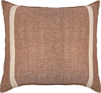 Pom Pom at Home Rory Linen Euro Pillow Sham in Terra Cotta/Flax at Nordstrom