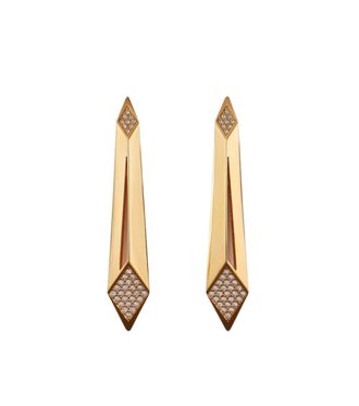 Versace Golden Geometric Drop Earrings
