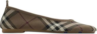 Burberry Ballerine Check Knit - Marrone