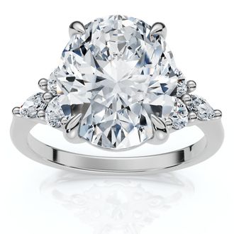 Pompeii3 Certified 3 1/3Ct Versailles Oval Engagement Ring 14k Gold or Platinum Lab Grown