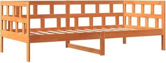 vidaXL Sof&aacute; Cama Sin Colch&oacute;n Madera Maciza Pino Marr&oacute;n Cera 80x200 Cm Vidaxl