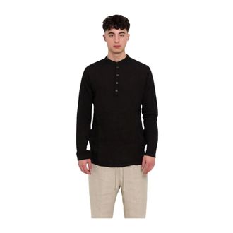 120% Lino Heren, Tops, Zwart, Maat: XL Linnen