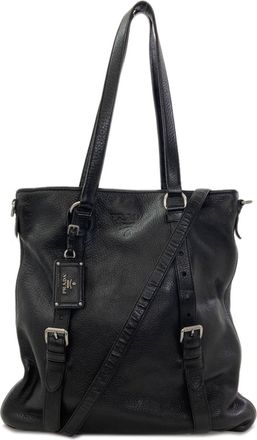 Prada Black Leather Tote Bag (Pre-Owned)