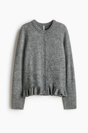 H&M Cardigan in Pointellestrick - Grau