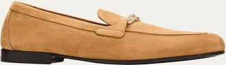 Versace Mens Medusa Chain Nubuck Loafers