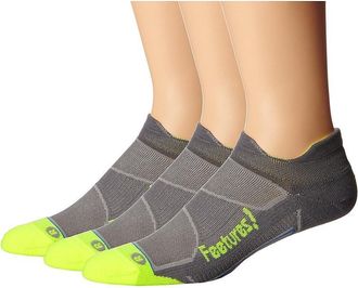 Feetures Elite Light Cushion No Show Tab 3-Pair Pack No Show Socks Shoes Graphite/Reflector : SM (US Womens Shoe 4-6.5), Nylon/Spandex