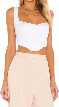 Bardot Fitted Corset Bustier Top In Orchid White