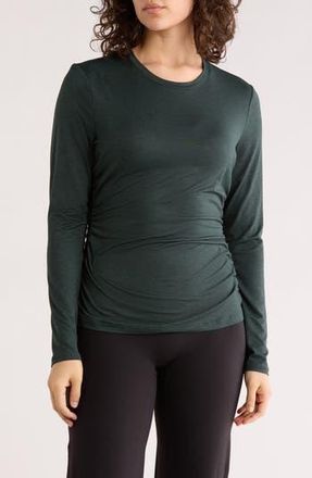 Zella Atmosphere Cinch T-Shirt in Green Timber Heather at Nordstrom Rack, Size X-Small