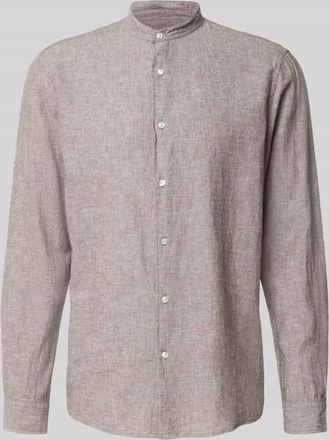 Mc Neal Regular Fit Freizeithemd aus Leinen-Baumwoll-Mix in Mittelbraun, Gr&ouml;&szlig;e XXXL