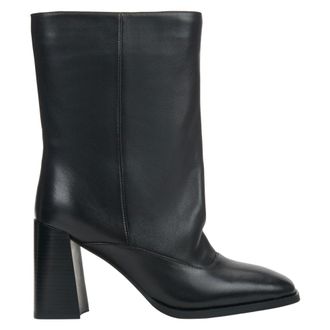 Estro & Luminara Schoenen, Dames, Zwart, 40 EU, Leer, Lage Enkellaarsjes met Losse Schacht