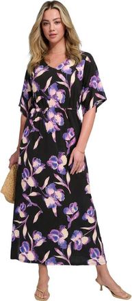 Roaman's Plus Size Stretch Knit Dolman Sleeve Maxi Dress in Lavender Iris Floral at Nordstrom, Size 40