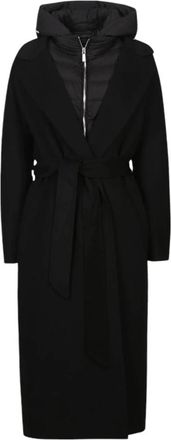 Moorer Stijlvolle wollen jas - Dames - Jas met riem - Zwart - XS - Wol - Jassen