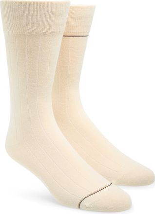 BOSS 2-Pack Ribbed Crew Socks in Open White at Nordstrom