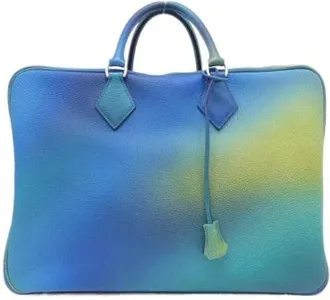 Herm&egrave;s Vintage, unisex, Blauw, ONE Size, Tweedehands leren handtassen