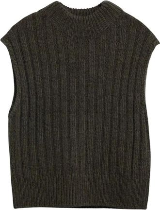 Barbour Anastasia Gebreide Vest - Dames - Ronde hals truien - Groen - XS - Wol - Truien & Vesten