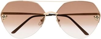 Cartier panther head-detail sunglasses - unisex - Metal - One Size - Gold