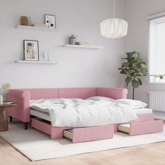vidaXL Vidaxl - Furniture Limited - Divano Letto Estraibile con Cassetti Rosa