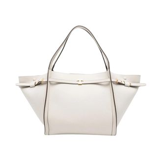 Tod's T Timeless Medium Shopping Bag - Dames - Shoppers - Wit - ONE Size - Leer - Tassen