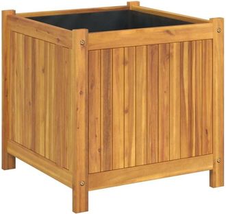 vidaXL Garden Planter with Liner 50x50x50 cm Solid Wood Acacia vidaXL