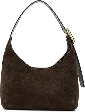 Madewell Puffy Buckle Shoulder Suede Backpack Womens Bags Dark Carob, Cotton/Leather/Suede
