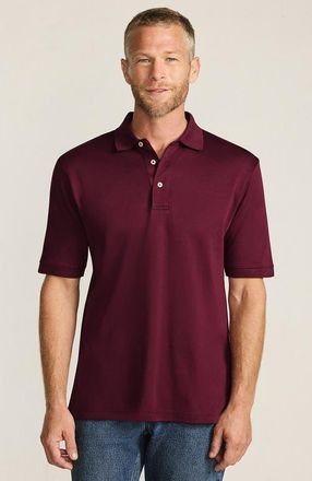 Lands End Short Sleeve Cotton Supima Polo Shirt in Rich Burgundy at Nordstrom, Size Xx-Large