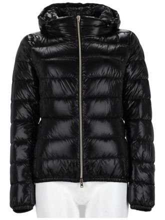 Herno Giada Quilted Black Hooded Polyamide Down Coat