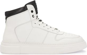 Kazar Leren sneakers voor heren met enkelhoog bovendeel - Heren - Sneakers - Wit - 45 EU - Leer - Schoenen